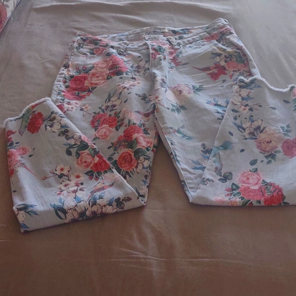 Cute floral jeans